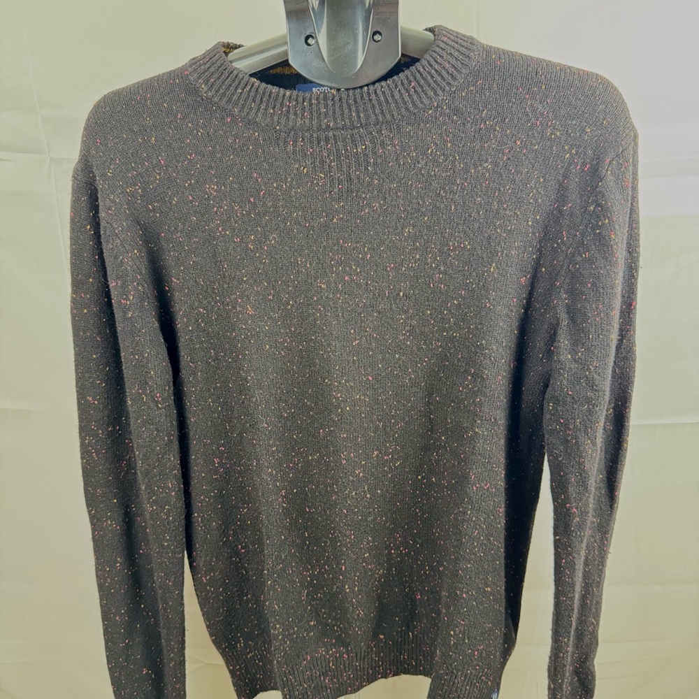 Scotch & Soda Amsterdam Couture Sweater European Designer Black Confetti Fleck